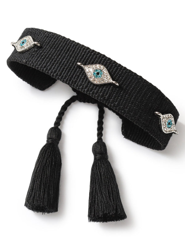 New metal devil's eye ethnic bracelet hand-woven diy bracelet jewelry (1 pack)