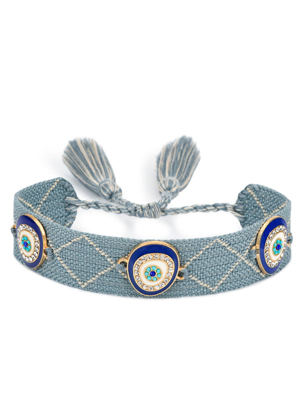 New metal devil's eye ethnic bracelet hand-woven diy bracelet jewelry (1 pack)