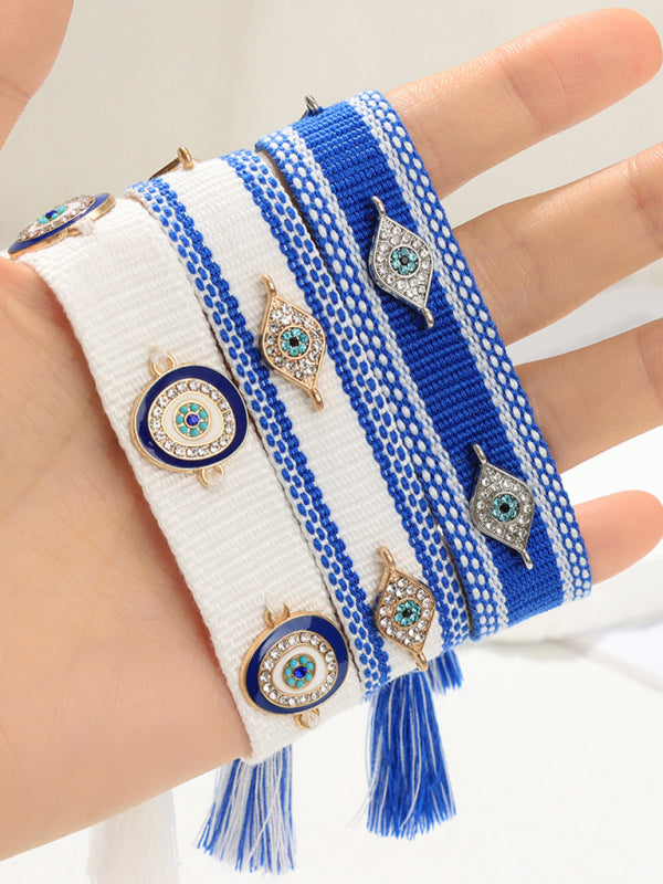 New metal devil's eye ethnic bracelet hand-woven diy bracelet jewelry (1 pack)