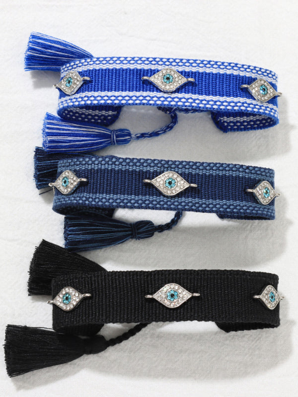 New metal devil's eye ethnic bracelet hand-woven diy bracelet jewelry (1 pack)