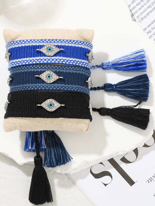 New metal devil's eye ethnic bracelet hand-woven diy bracelet jewelry (1 pack)