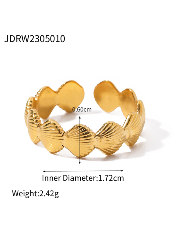 New beach style ocean element shell starfish ring